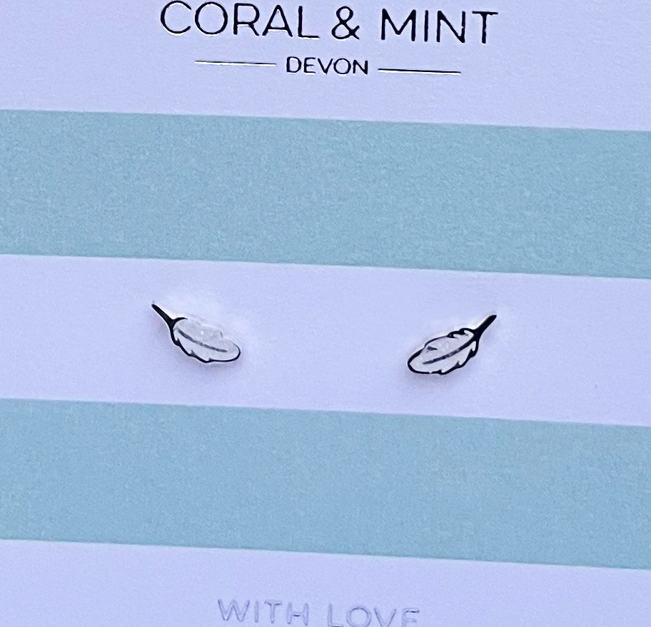 White Feather Studs