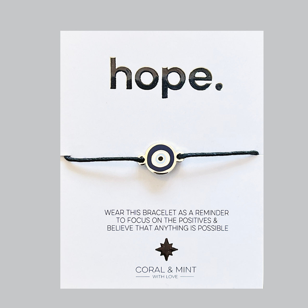 Hope - Blue Evil Eye Charm String Bracelet