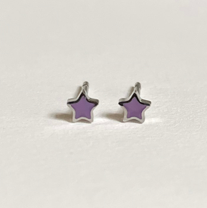 Mini Lilac Star Studs