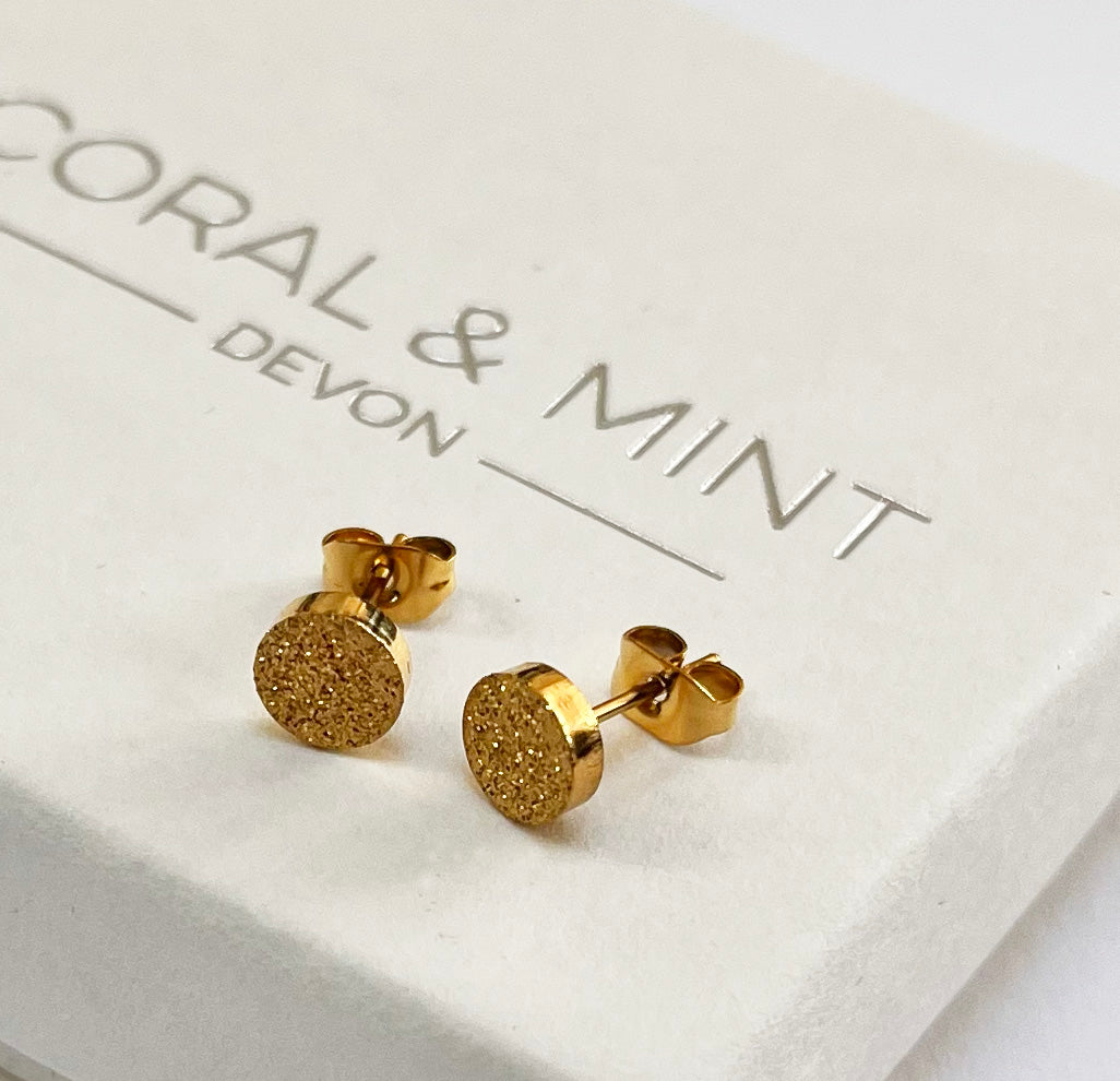 Gold Sparkly Studs