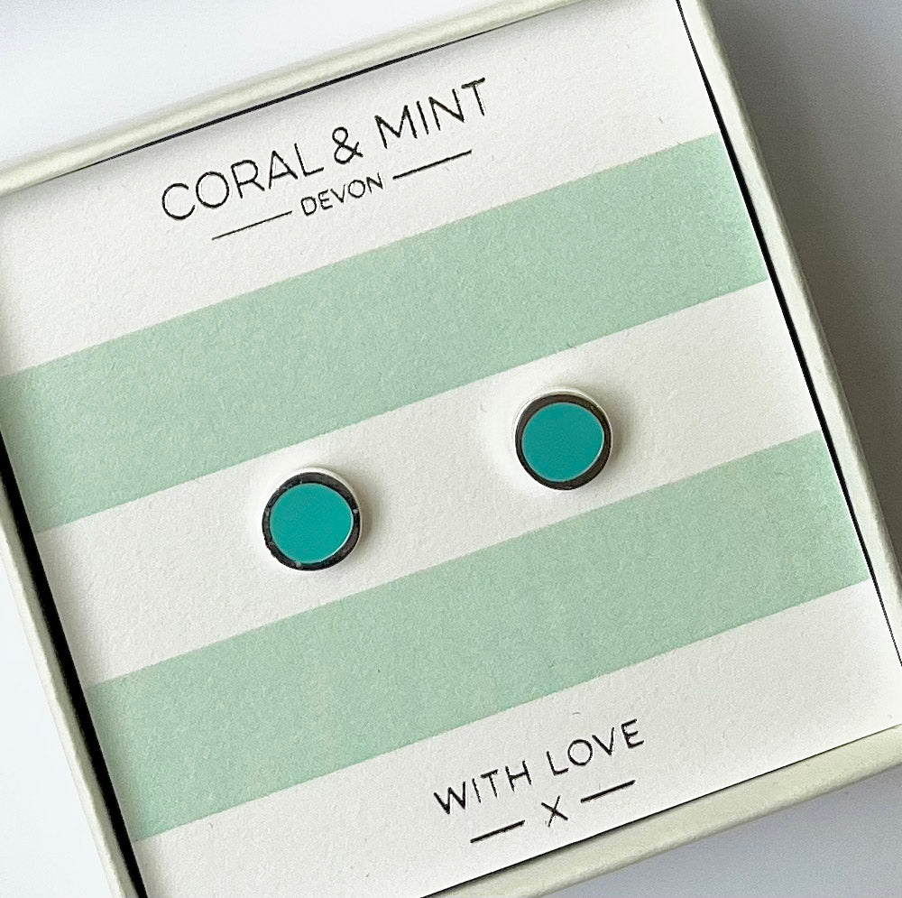 Maxi Turquoise Enamel Studs