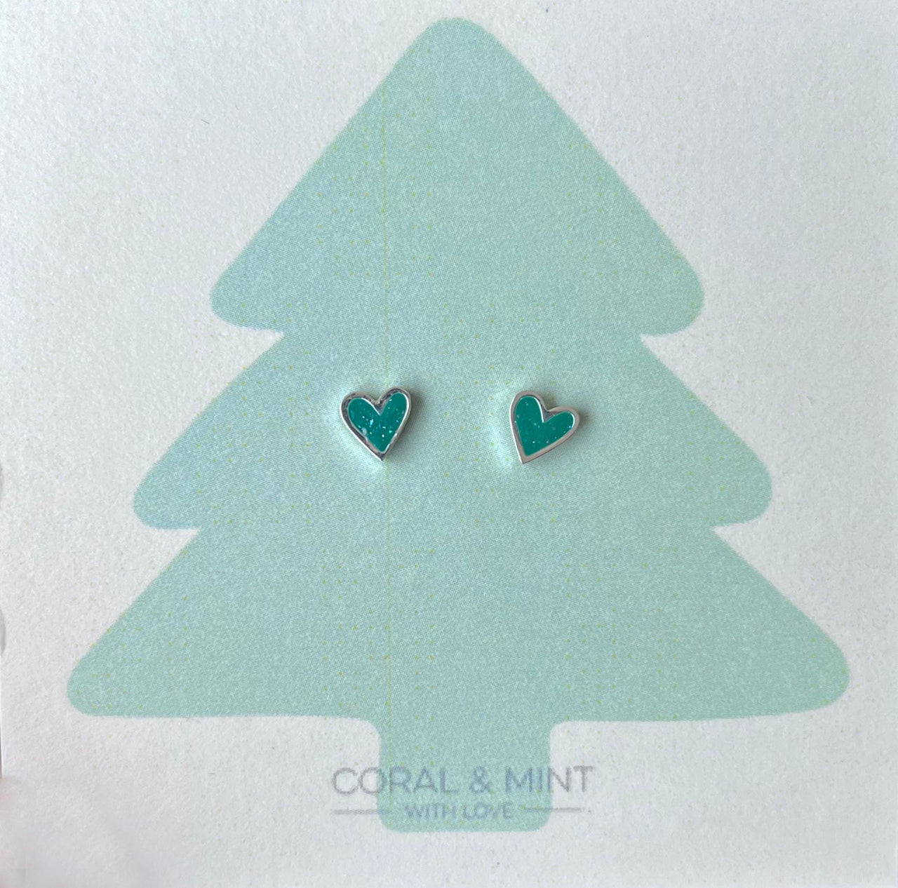 Christmas Emerald Sparkly Hearts