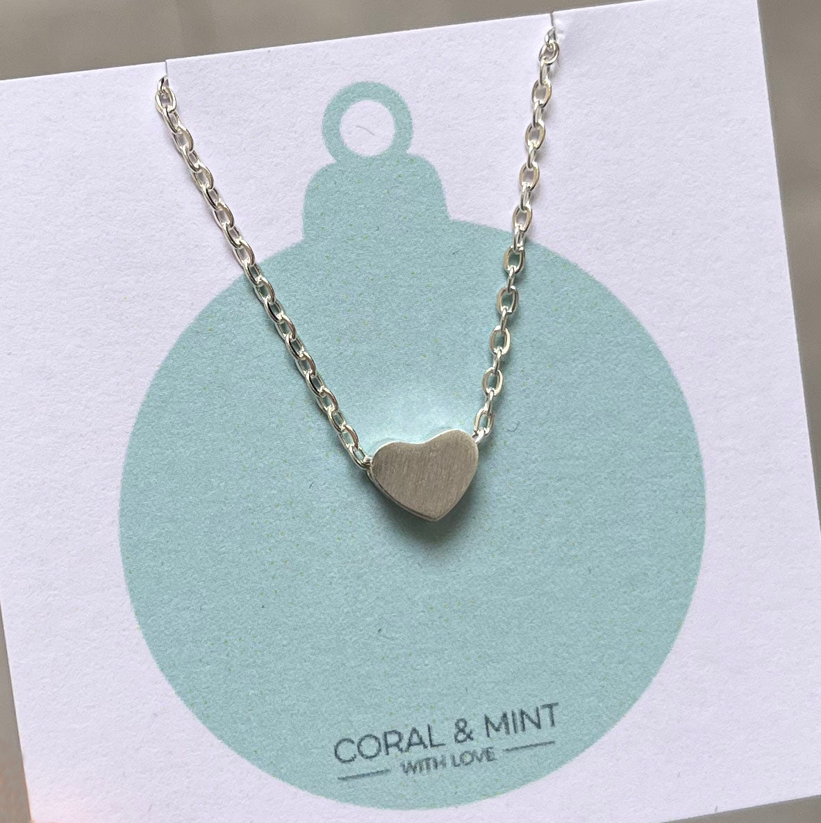 Christmas silver heart necklace