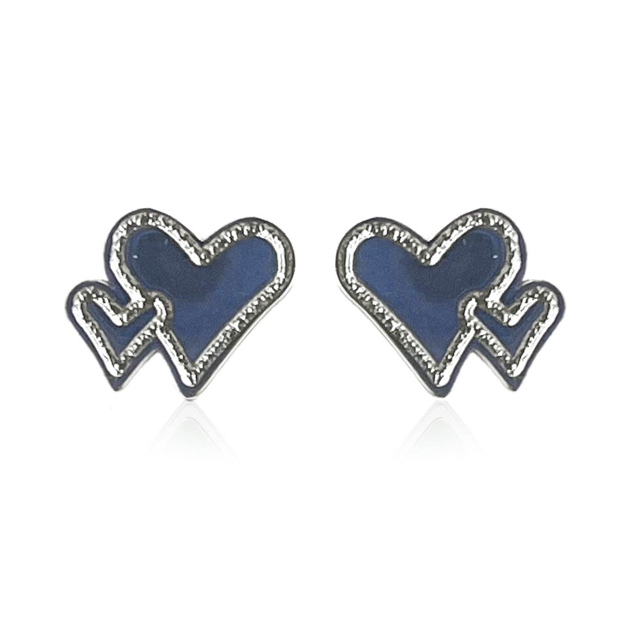 Duo Heart studs with engraving