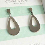 Silver drop earrings - Coralandmint