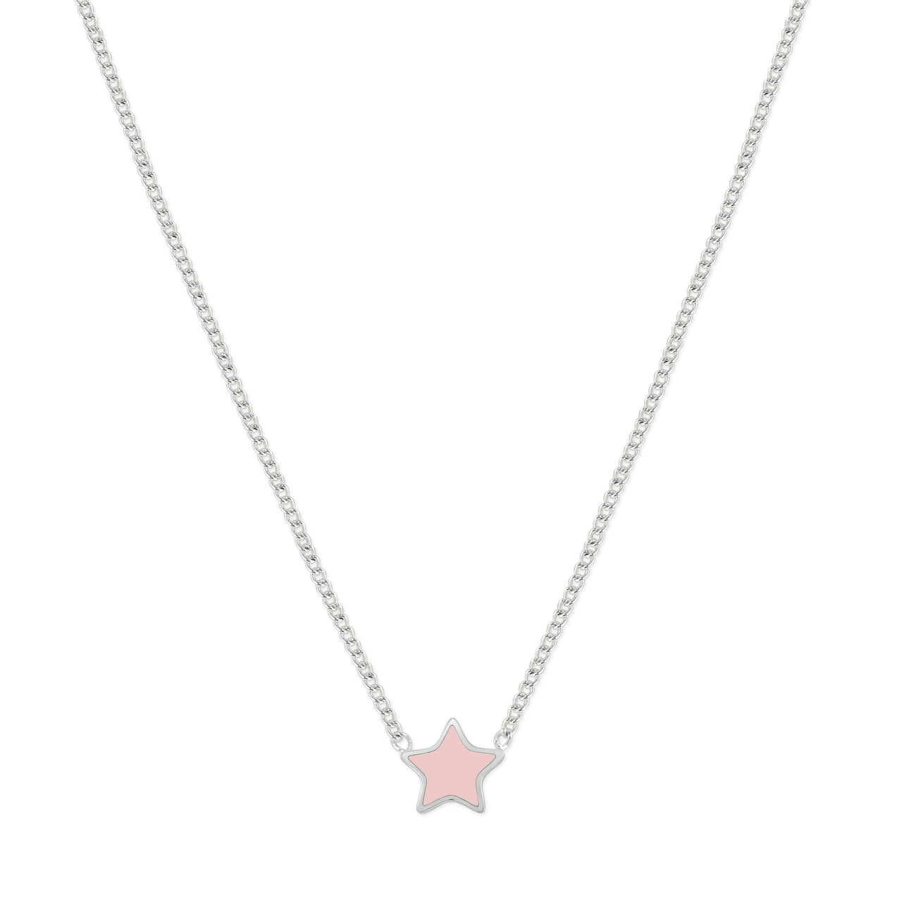 Star Necklace with Pastel Pink Enamel