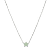 Star Necklace with Mint Enamel - Coralandmint