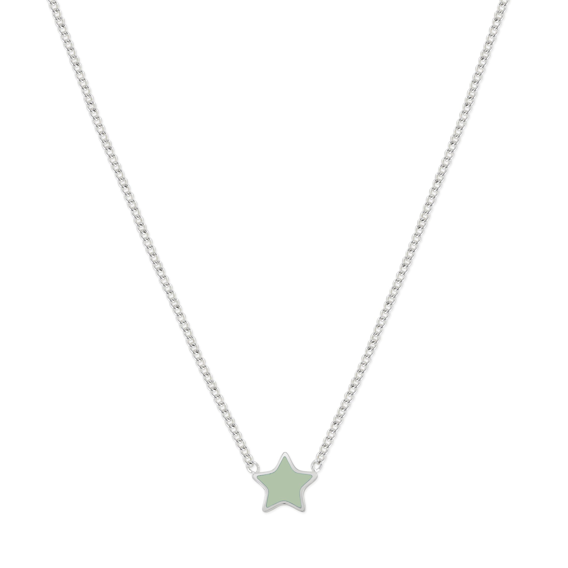Star Necklace with Mint Enamel - Coralandmint