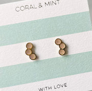 Tri Circle Studs - Gold - Coralandmint