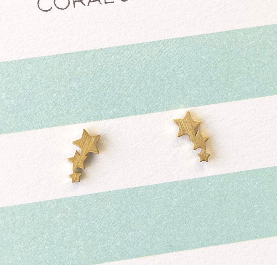 Gold Shooting Star Earrings