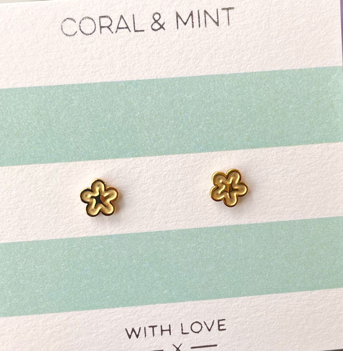 Gold Bubble Flower Studs