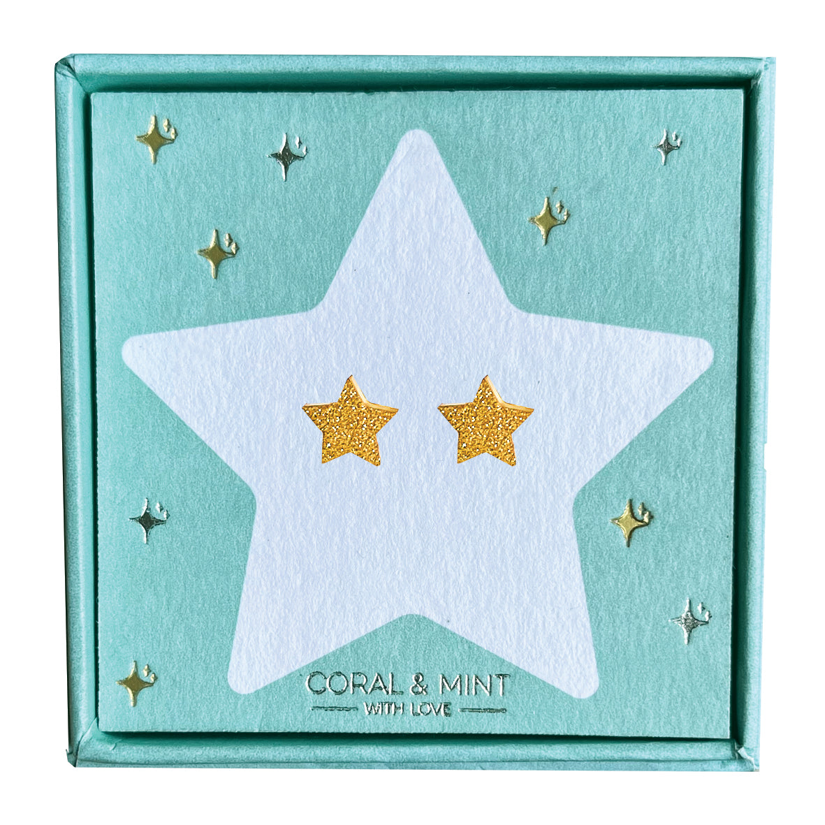 Christmas Edition - Sparkly Gold Star Earrings