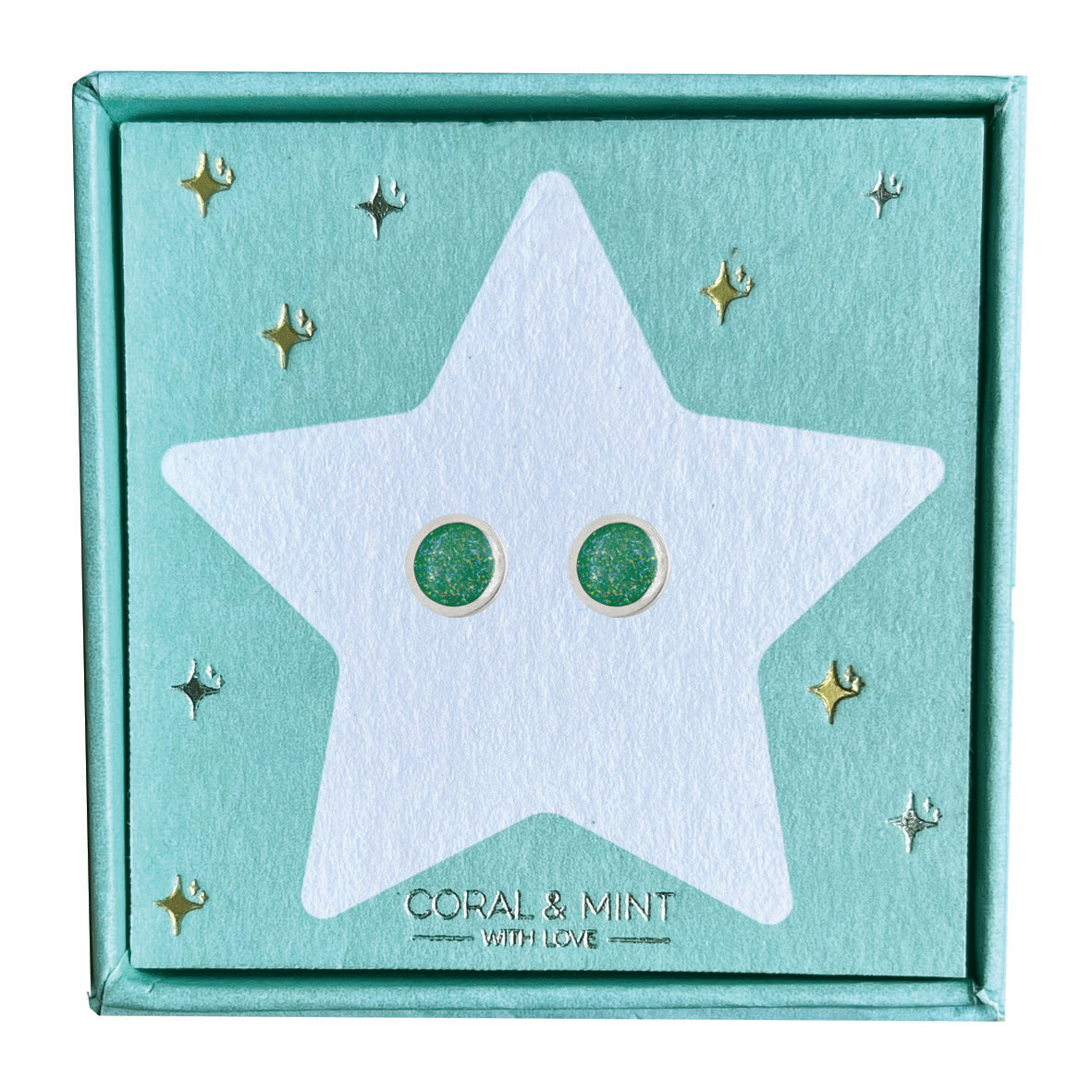 Christmas Edition - Sparkly Emerald Studs