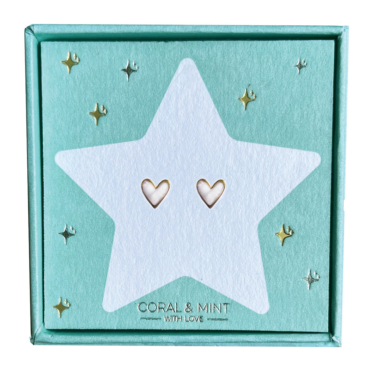Christmas Edition - Gold Pearly Heart Earrings