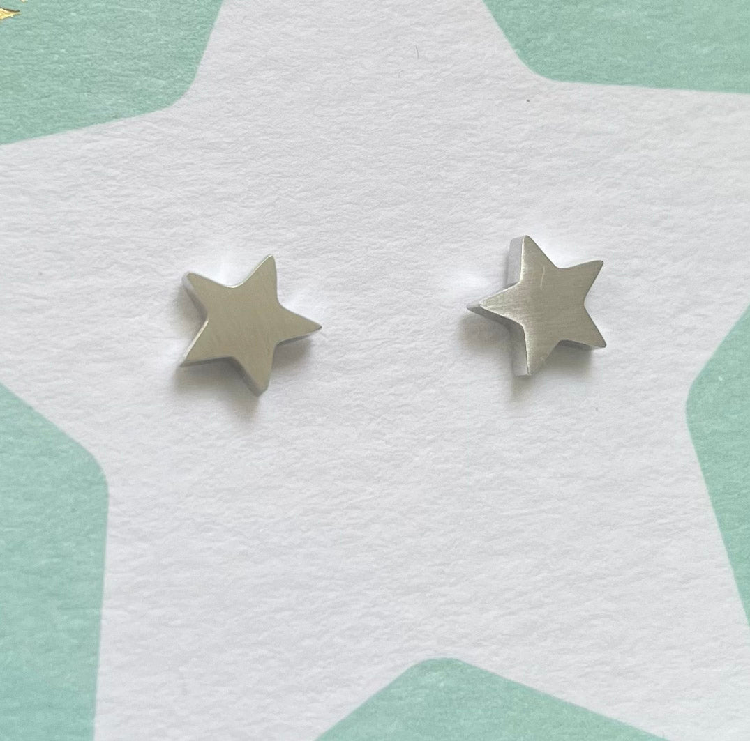Christmas Edition - Silver Star Studs