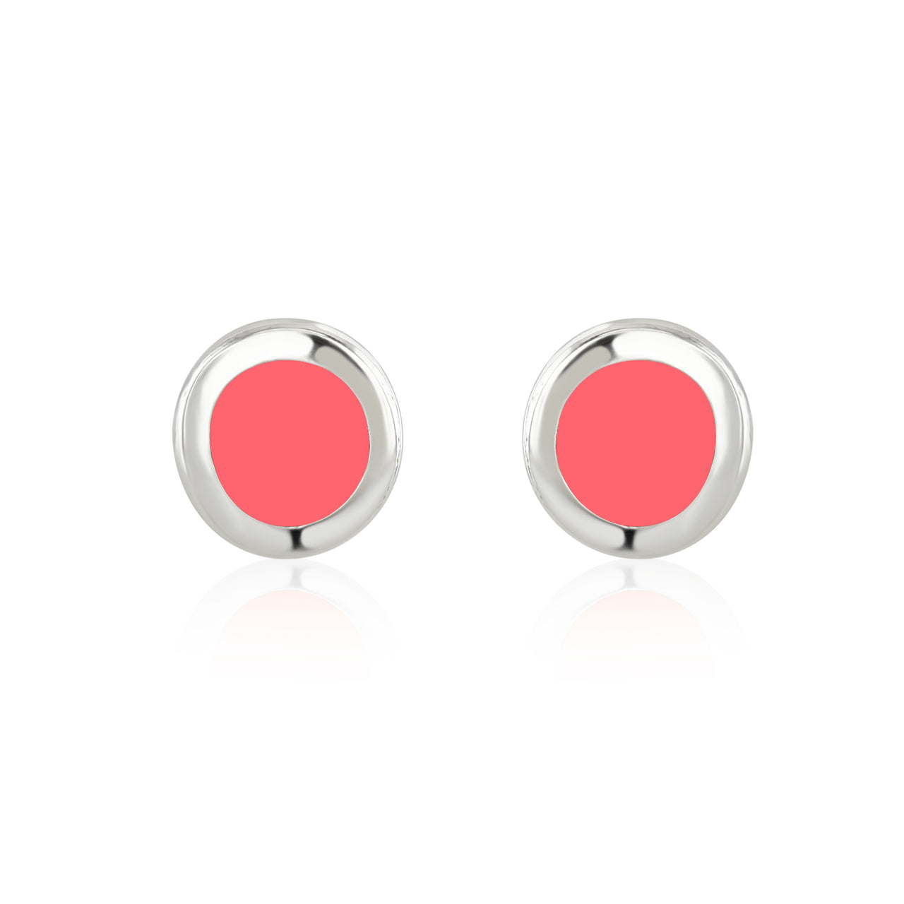 Sunset Coral Pebble Enamel Studs