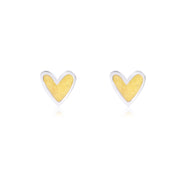 Mixed Metal Mini Heart Studs - Coralandmint
