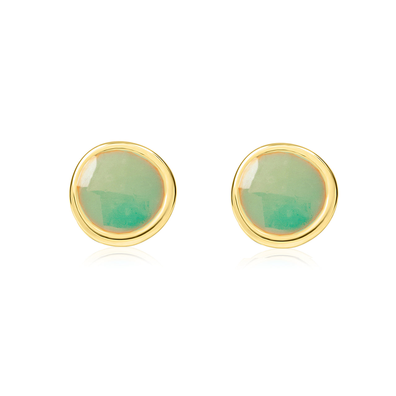 Mint Enamel Studs with Gold Plating - Coralandmint