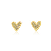 Gold Mini Heart Studs with Sparkly Gold Enamel - Coralandmint