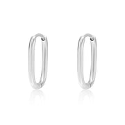 Silver Rectangle Huggies - Coralandmint