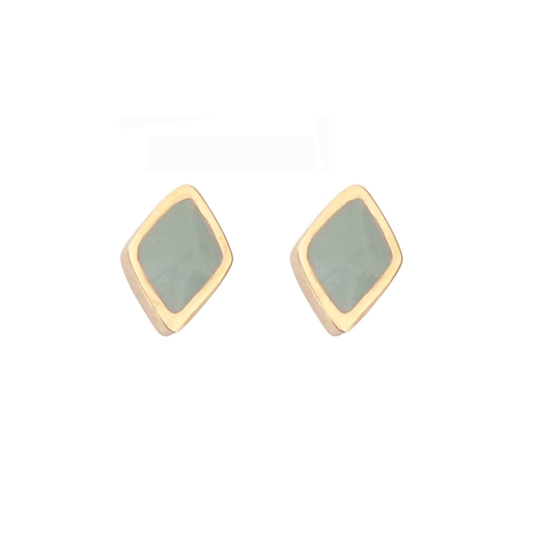 Gold Diamond Pebble Studs