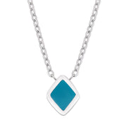 Silver Diamond Pebble Necklace - Coralandmint