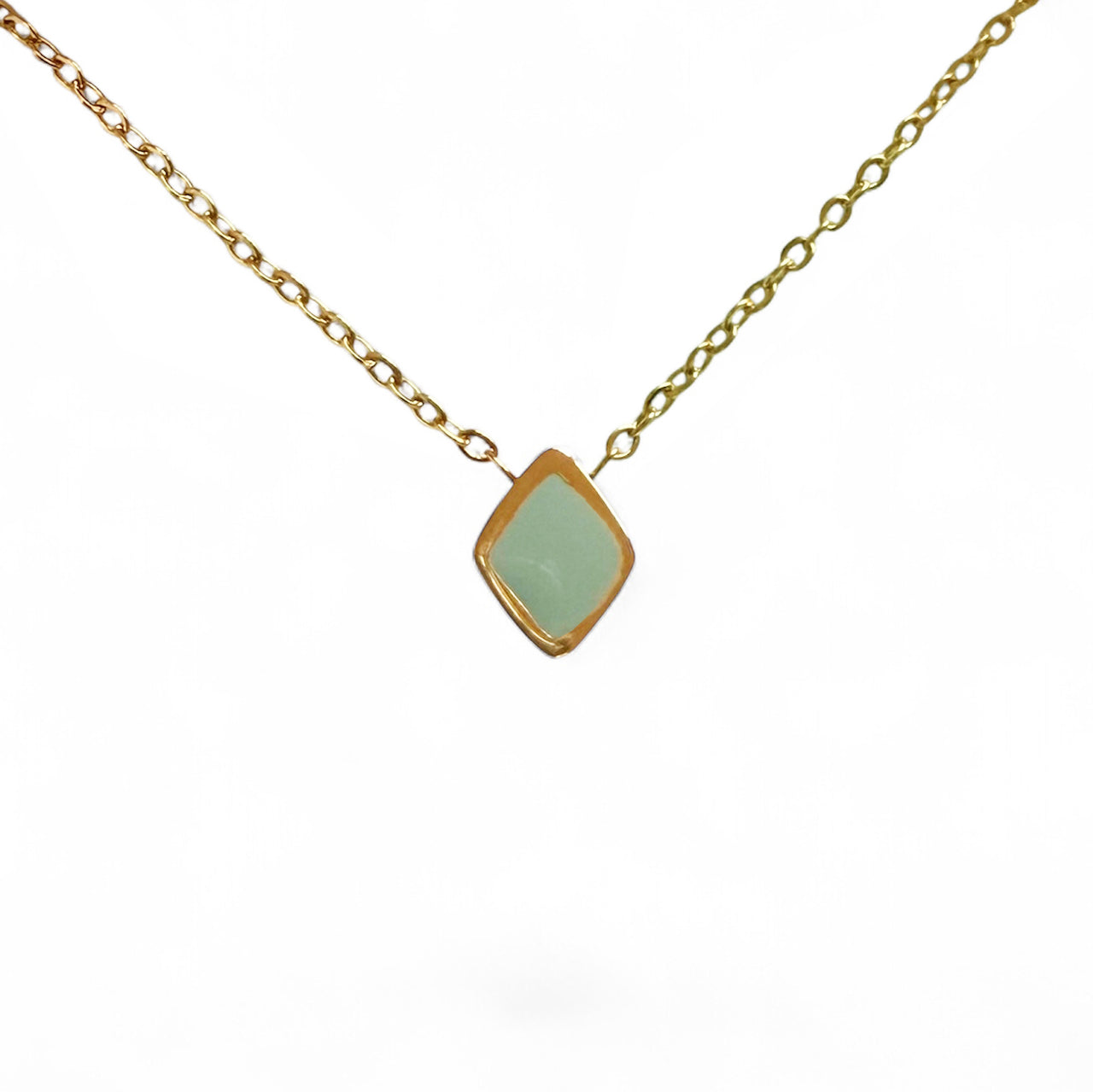 Gold Diamond Pebble Necklace