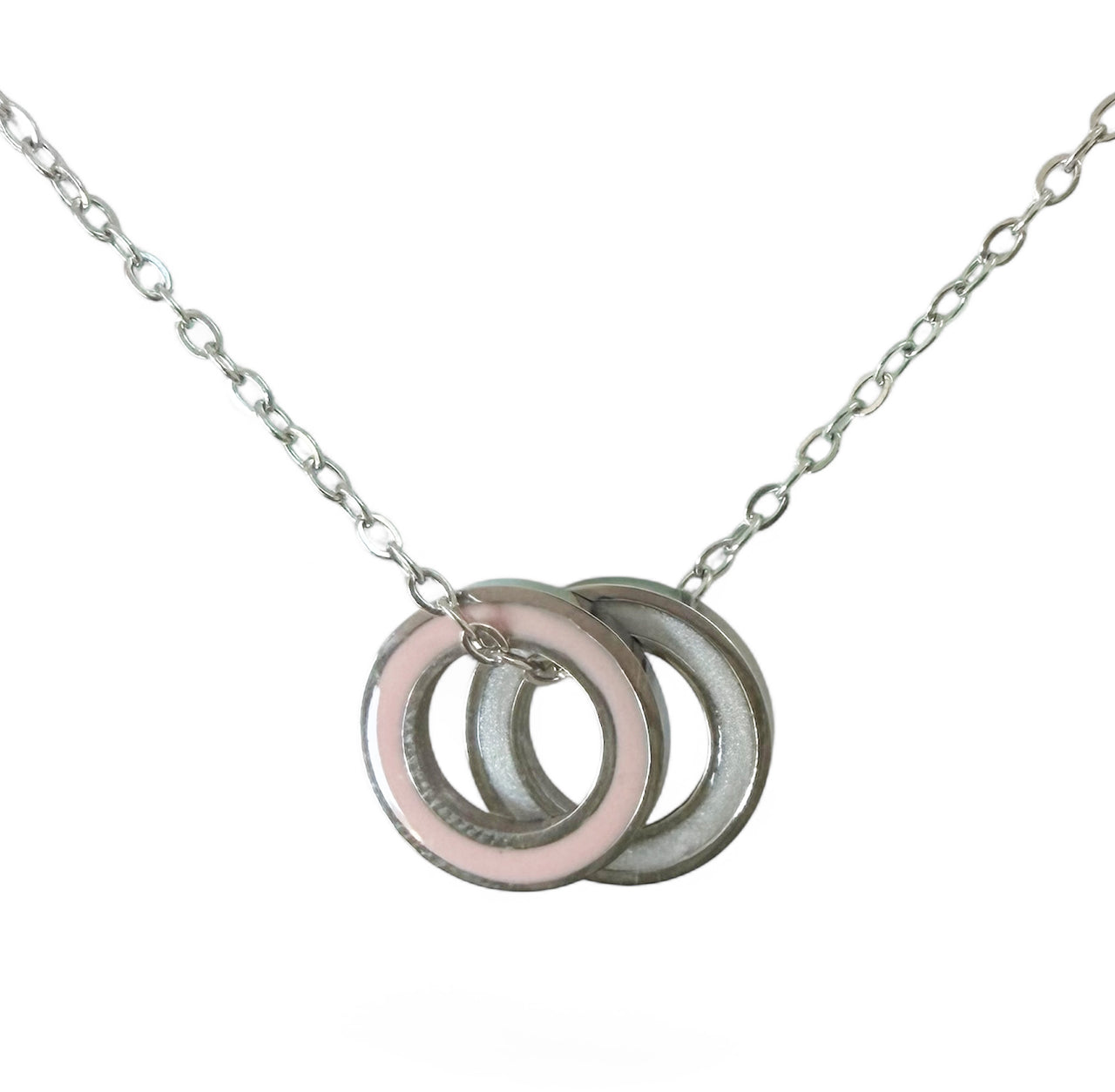Silver Enamel Double Eternity Necklace