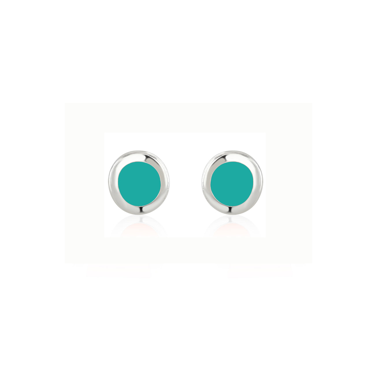 Mini Silver Pebble Studs - Various Colours