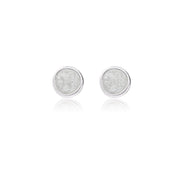 Mini Silver Pebble Studs - Various Colours - Coralandmint