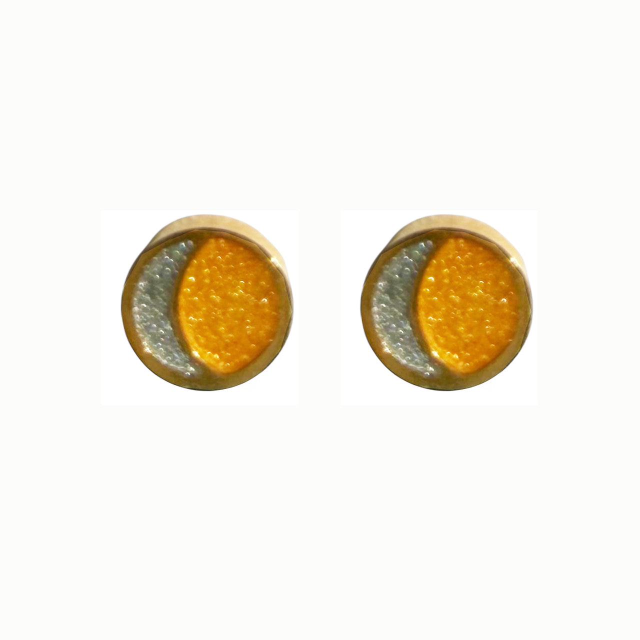 Duo Studs with Gold and Silver Enamel