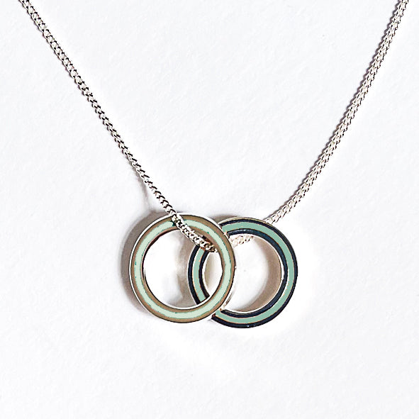Double Eternity Necklace with Light and Dark Mint