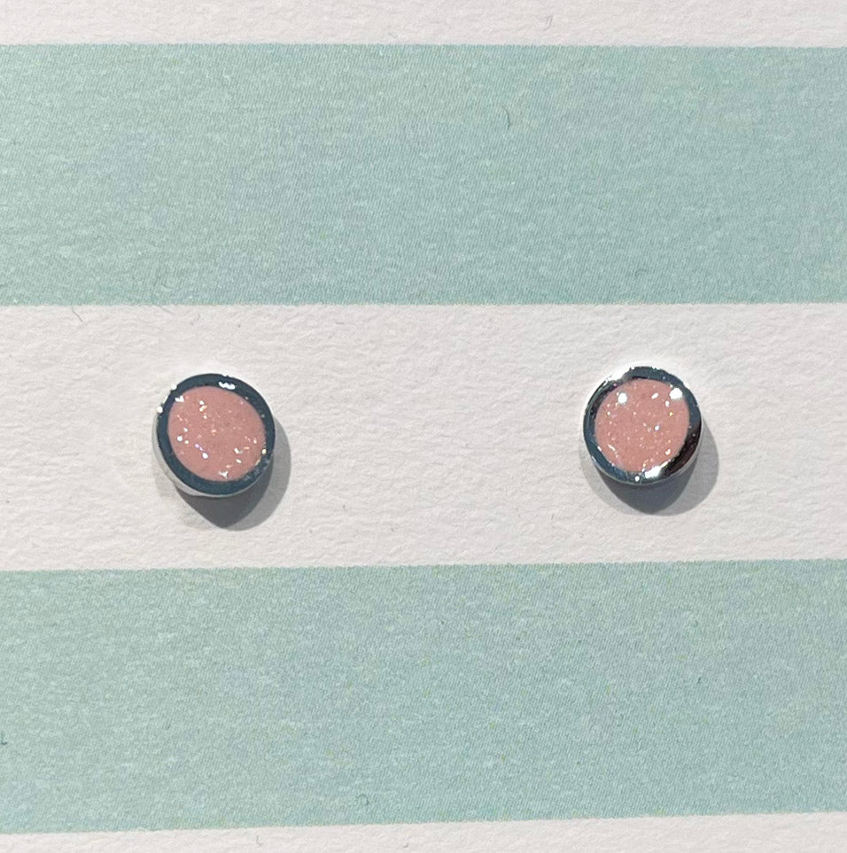 Pink sparkle studs