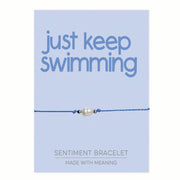 PRE ORDER Just Keep Swimming Sentiment Bracelet - Coralandmint