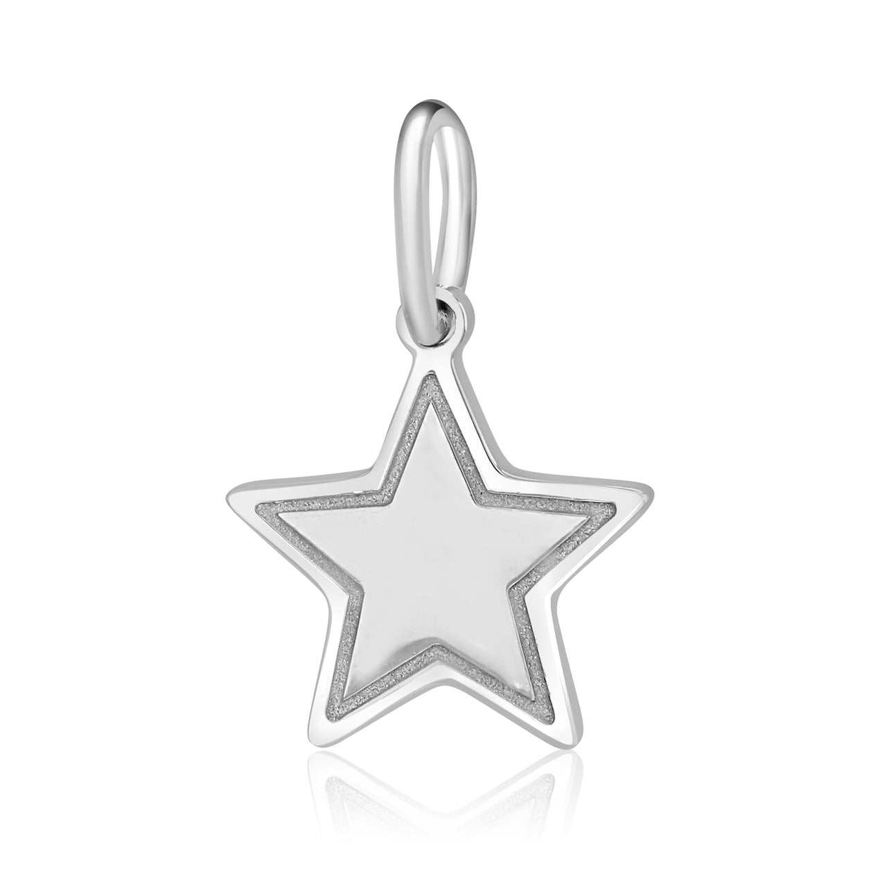 Silver Star charm with sparkly enamel