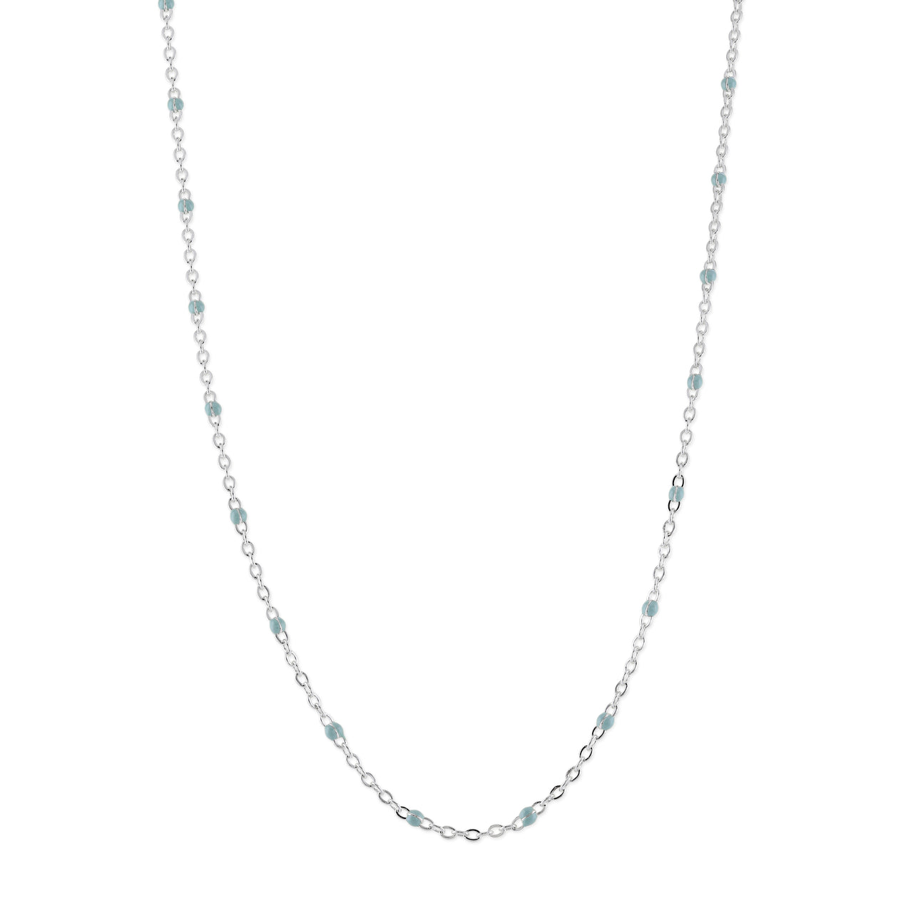 Mint Enamel Beaded Chain Necklace