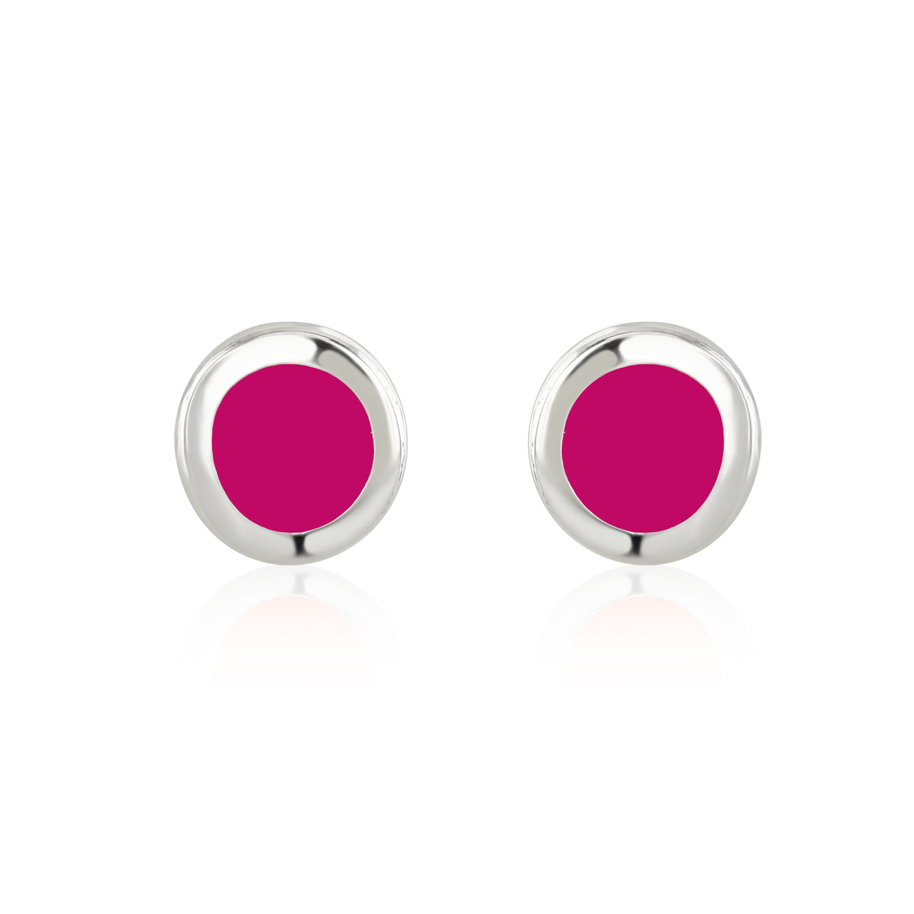 Fuchsia Enamel Studs