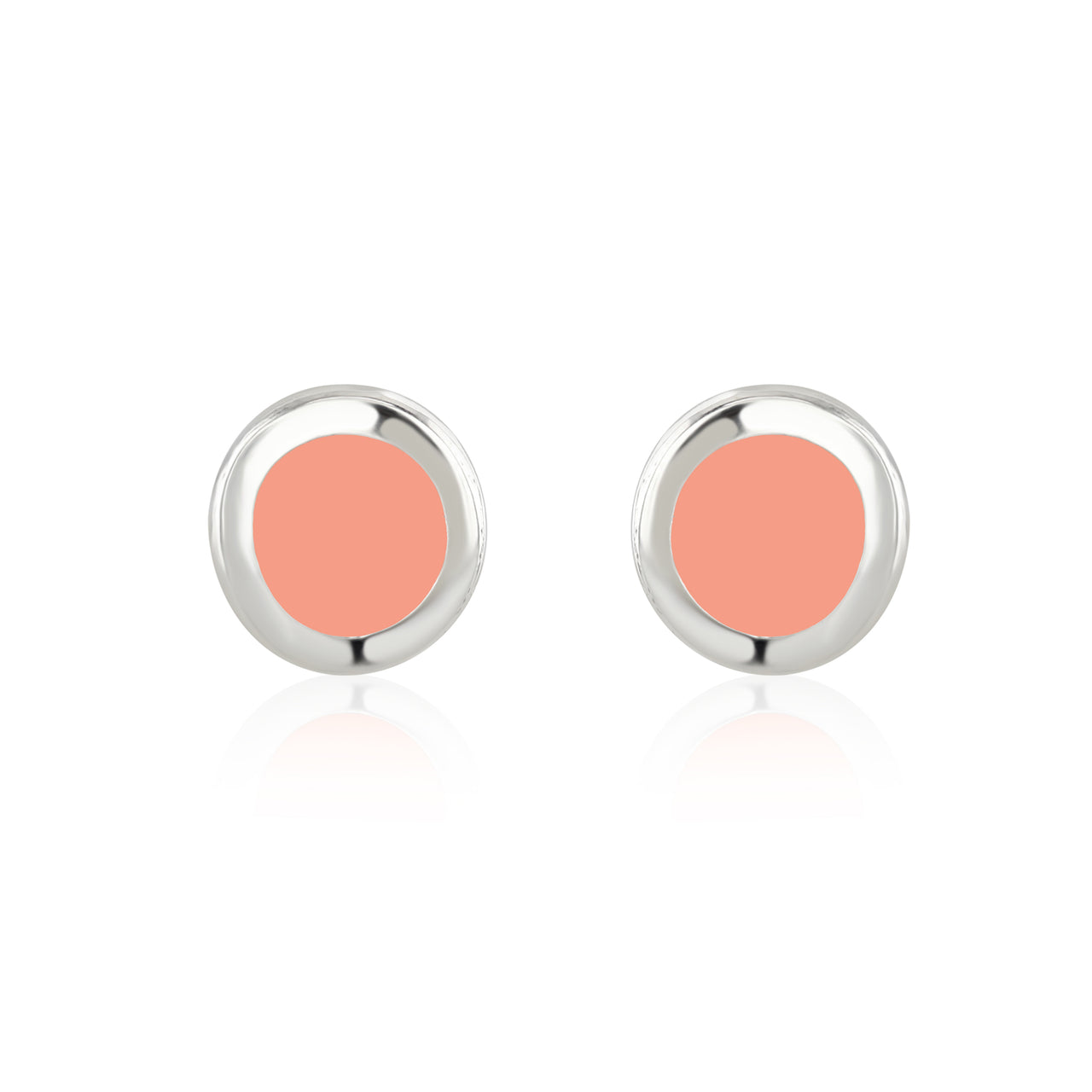 Neon Pastel Pink Enamel Studs