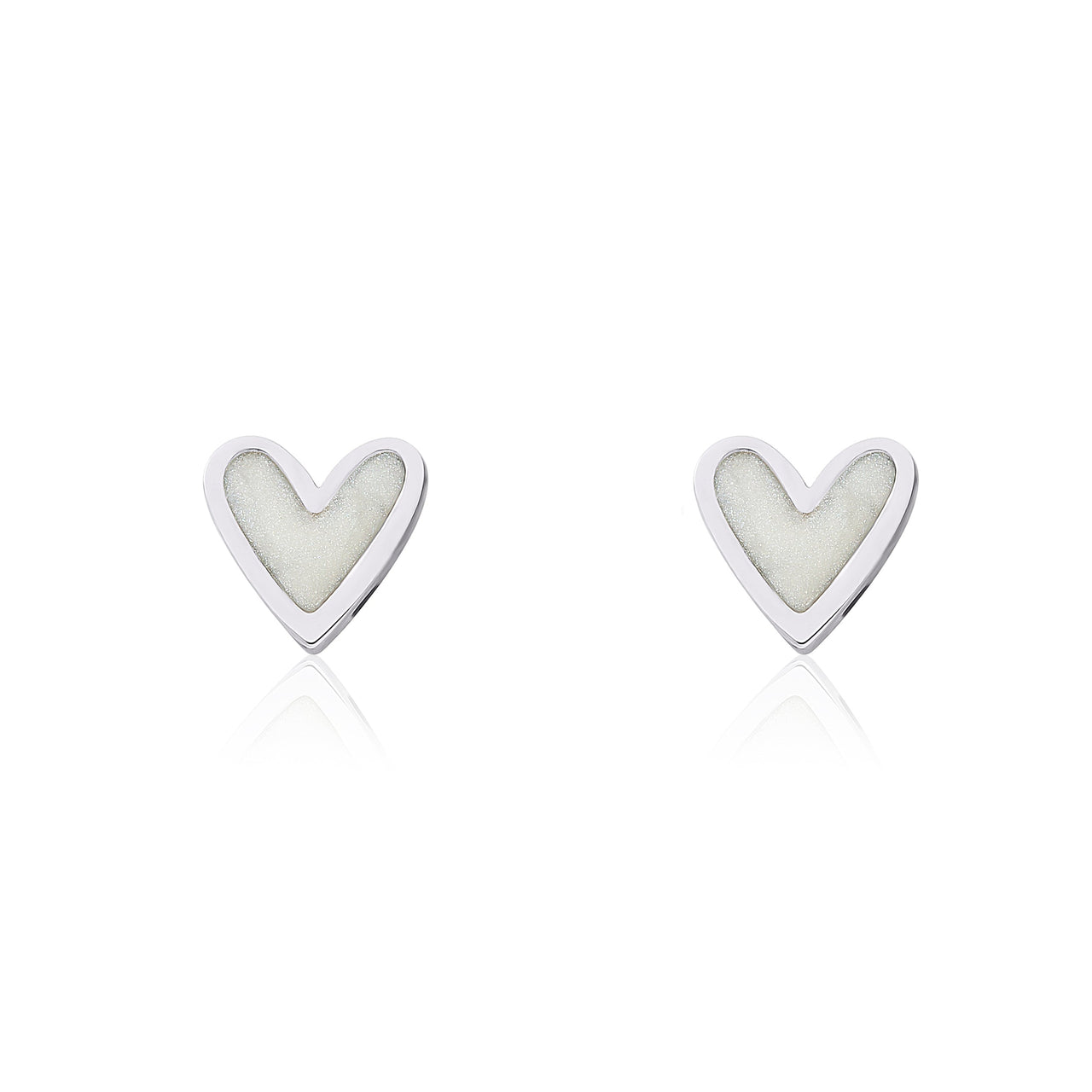 Pearlescent Enamel Heart Studs - Coralandmint
