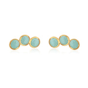 Tri Circle Studs - Gold - Coralandmint