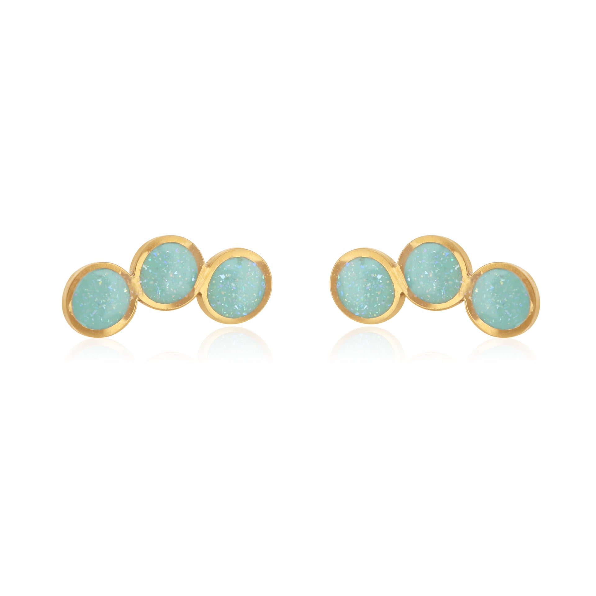 Tri Circle Studs - Gold - Coralandmint