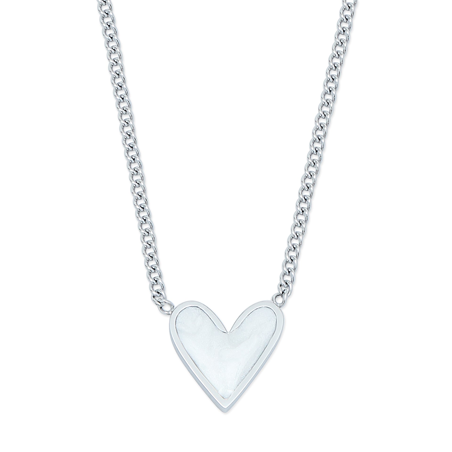 Pearlescent Heart Necklace - Coralandmint