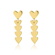 Heart Drop Earrings - Gold - Coralandmint