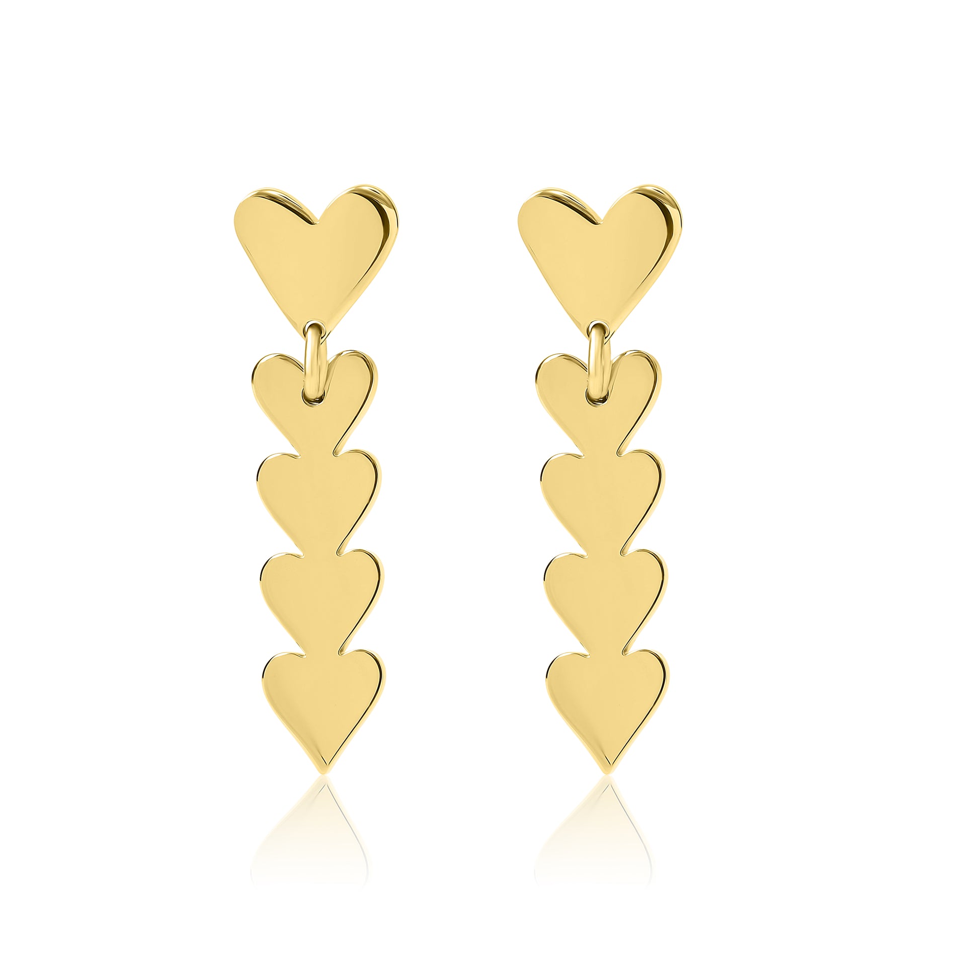 Heart Drop Earrings - Gold - Coralandmint