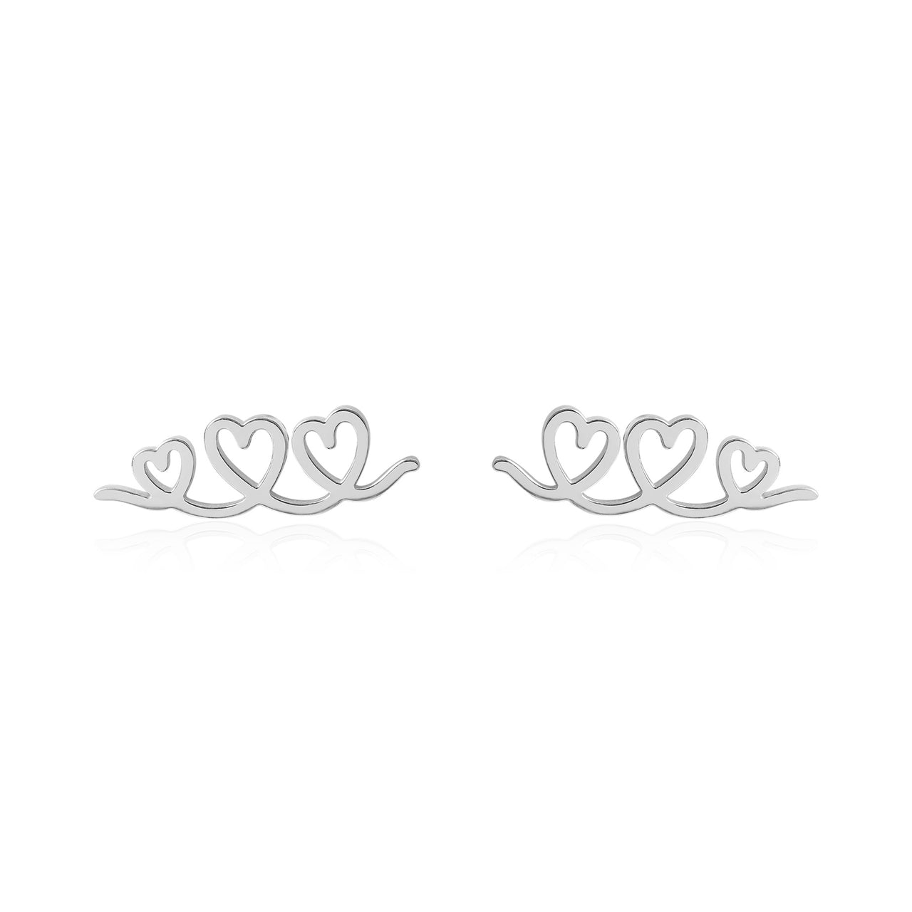Doodle Heart Climber Studs - Coralandmint