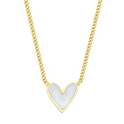 Gold Plated Heart Necklace with Pearlescent Enamel - Coralandmint