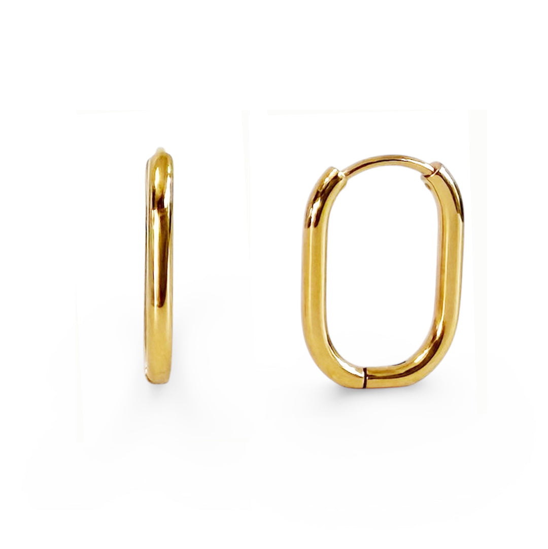 Gold Rectangle Huggies