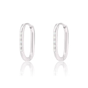 Silver Rectangle Huggies with sparkly enamel - Coralandmint