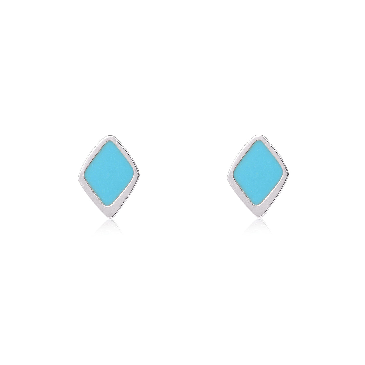 Silver Diamond Pebble Studs - Coralandmint