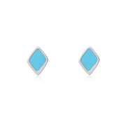 Silver Diamond Pebble Studs - Coralandmint
